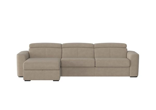 Infinity Fabric Left Hand Facing Corner Chaise Sofa Bed with Storage Oyster