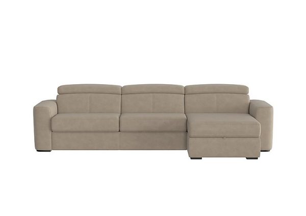 Infinity Fabric Right Hand Facing Corner Chaise Sofa Bed with Storage Oyster