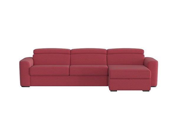 Infinity Fabric Right Hand Facing Corner Chaise Sofa Bed with Storage Red