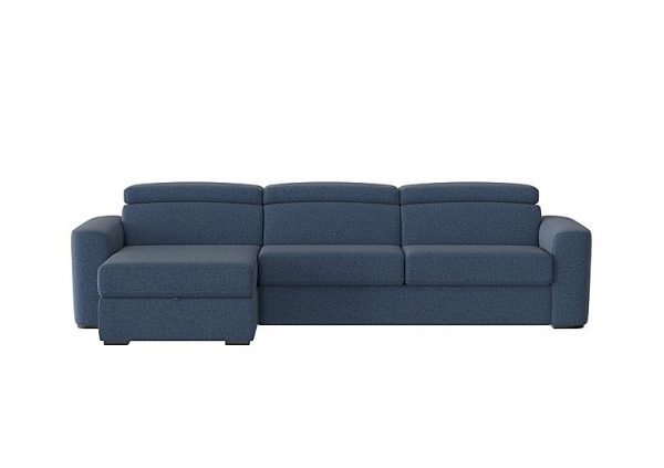 Infinity Fabric Left Hand Facing Corner Chaise Sofa Bed with Storage R38 Blue