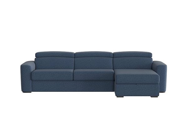 Infinity Fabric Right Hand Facing Corner Chaise Sofa Bed with Storage R38 Blue