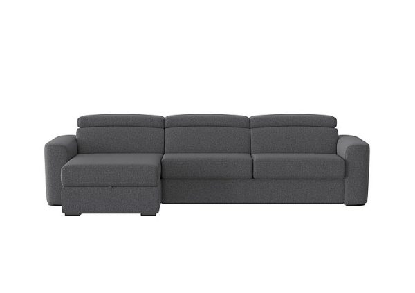 Infinity Fabric Left Hand Facing Corner Chaise Sofa Bed with Storage R39 Charcoal