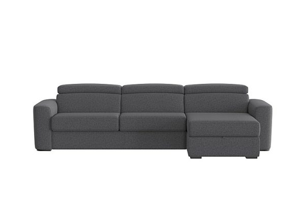 Infinity Fabric Right Hand Facing Corner Chaise Sofa Bed with Storage R39 Charcoal