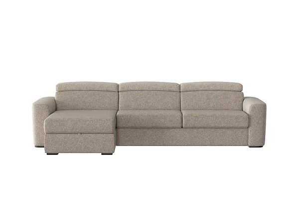 Infinity Fabric Left Hand Facing Corner Chaise Sofa Bed with Storage Biscuit