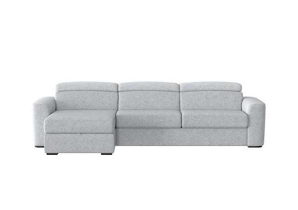 Infinity Fabric Left Hand Facing Corner Chaise Sofa Bed with Storage Frost