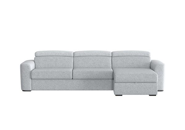 Infinity Fabric Right Hand Facing Corner Chaise Sofa Bed with Storage Frost