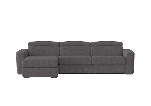 Infinity Fabric Left Hand Facing Corner Chaise Sofa Bed with Storage Iron