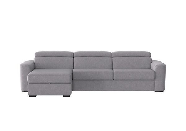 Infinity Fabric Left Hand Facing Corner Chaise Sofa Bed with Storage R27 Pewter