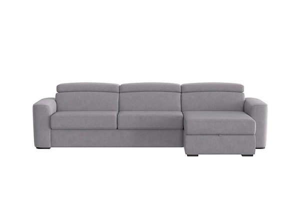 Infinity Fabric Right Hand Facing Corner Chaise Sofa Bed with Storage R27 Pewter