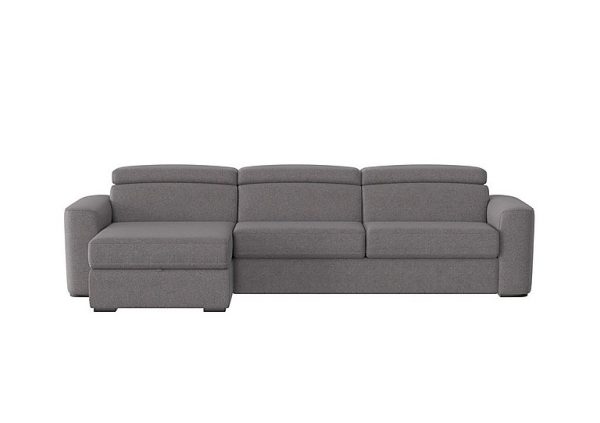 Infinity Fabric Left Hand Facing Corner Chaise Sofa Bed with Storage Charcoal Gray