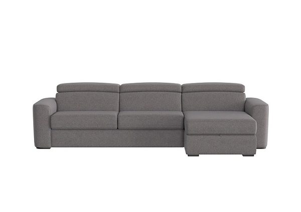 Infinity Fabric Right Hand Facing Corner Chaise Sofa Bed with Storage Charcoal Gray