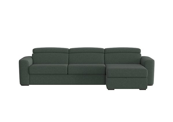 Infinity Fabric Right Hand Facing Corner Chaise Sofa Bed with Storage Moss Green