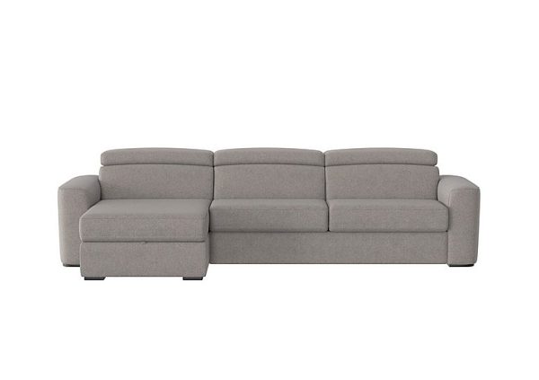 Infinity Fabric Left Hand Facing Corner Chaise Sofa Bed with Storage Wild Dove