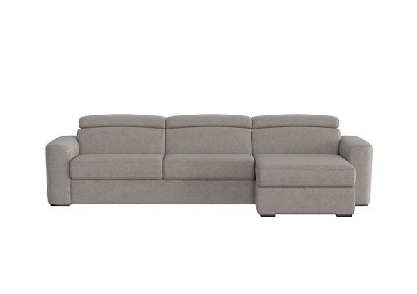 Infinity Fabric Right Hand Facing Corner Chaise Sofa Bed with Storage Wild Dove