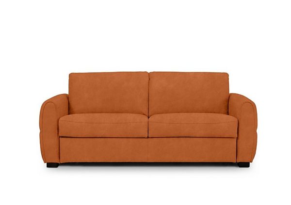 Jaxx Fabric Sofa Bed with Arch Arms Dexter Pumpkin