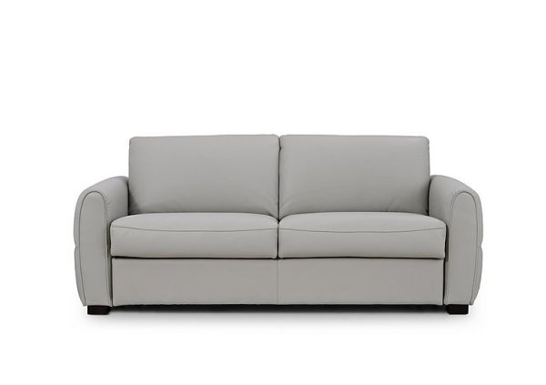 Jaxx Leather Sofa Bed with Arch Arms Lead Grey