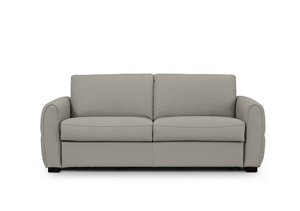 Jaxx Leather Sofa Bed with Arch Arms New Grey