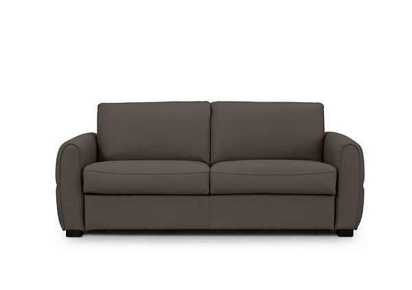 Jaxx Leather Sofa Bed with Arch Arms Storm