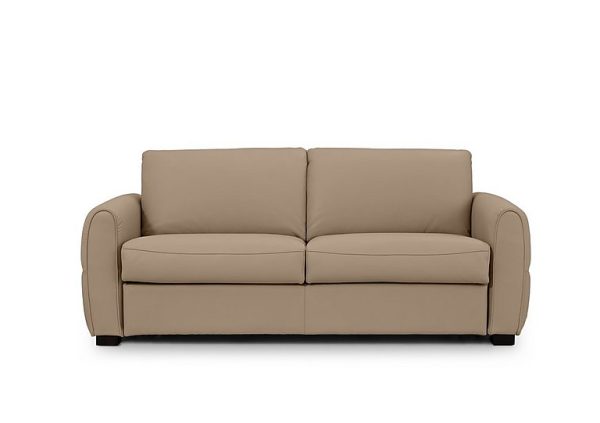 Jaxx Leather Sofa Bed with Arch Arms Barley