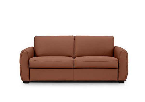 Jaxx Leather Sofa Bed with Arch Arms Butterscotch