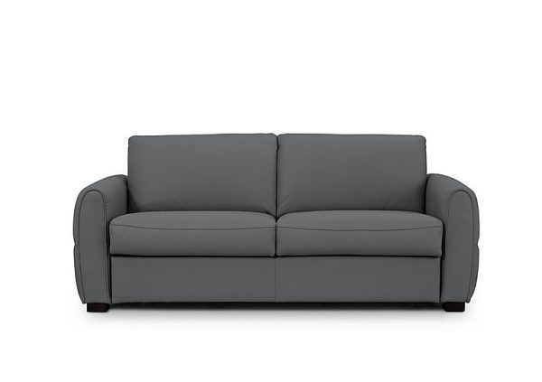 Jaxx Leather Sofa Bed with Arch Arms Granite