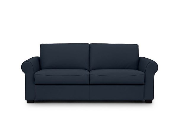 Jaxx Leather Sofa Bed with Scroll Arms Peacock