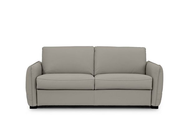 Jaxx Leather Sofa Bed with Slim Arms New Grey