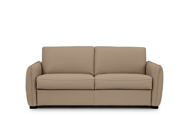 Jaxx Leather Sofa Bed with Slim Arms Barley