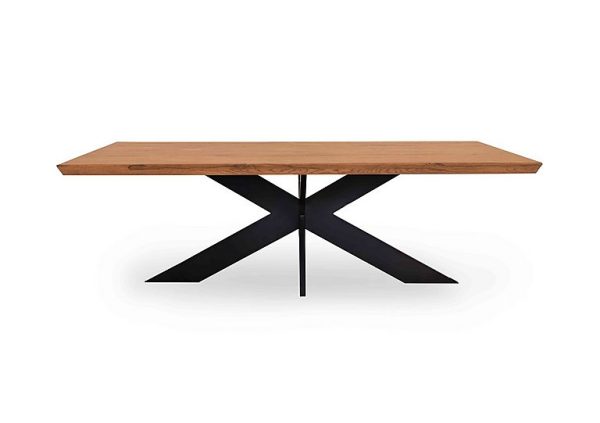 Bodahl Loki Swiss Edge Dining Table With Metal Star Base 240 cm Oiled