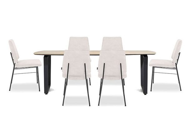 Habufa Montreal Dining Table with U Shaped Legs and 6 Fausto Chairs Kiezel