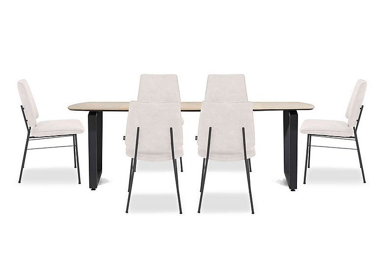 Habufa Montreal Dining Table with U Shaped Legs and 6 Fausto Chairs Kiezel