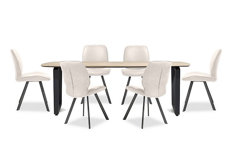 Habufa Montreal Dining Table with U Shaped Legs and 6 Semmi Chairs Kiezel