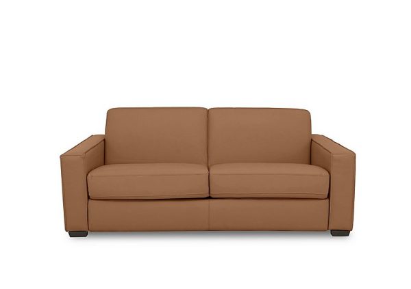 Parma 3 Seater Leather Power Sofa Bed Pecan Brown