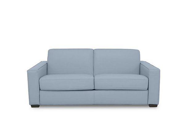 Parma 3 Seater Leather Power Sofa Bed Pearl Blue