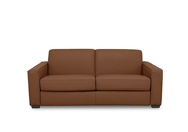 Parma 3 Seater Leather Power Sofa Bed Warm Brown