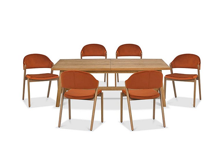 Stratford Large Extending Dining Table with 6 Fabric Chairs