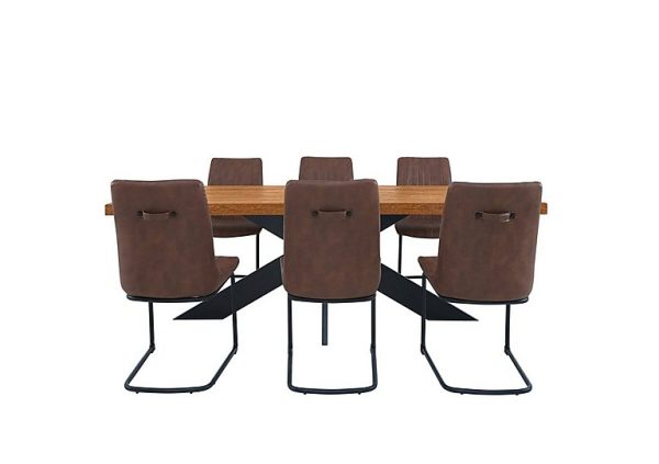 Bodahl Terra Dining Table with Star Leg 6 Cognac Chairs Old Bassano