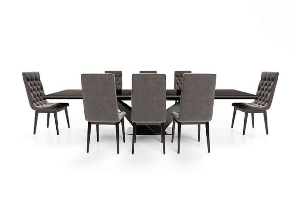 Vita Extending Dining Table and 8 Button Back Chairs 260 cm