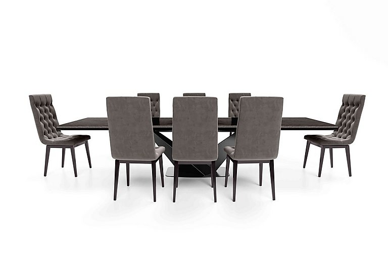 Vita Extending Dining Table and 8 Button Back Chairs 260 cm