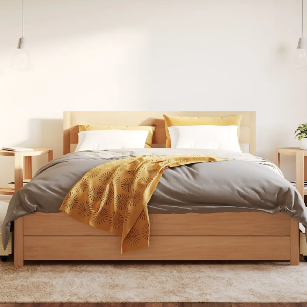 Emma Premium Wooden Bed 150x200cm 2 Drawers