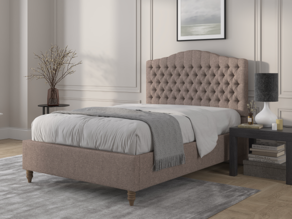 British Bed Company Alice Double Bronze Wool Fabric Bed