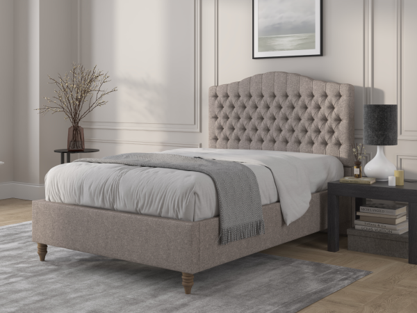 British Bed Company Alice Double Venice Silver Fabric Bed