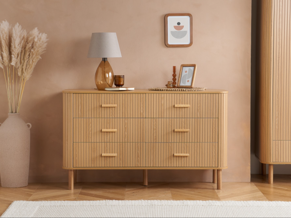 Birlea Axel 6 Drawer Chest Oak Drawer Chest