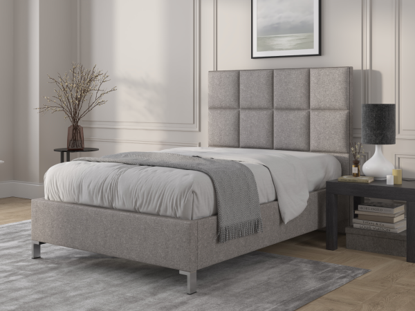 British Bed Company Harrison Super King Carina Silver Fabric Bed