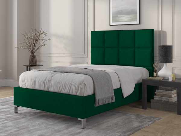 British Bed Company Harrison Super King Plush Velvet Emerald Fabric Bed