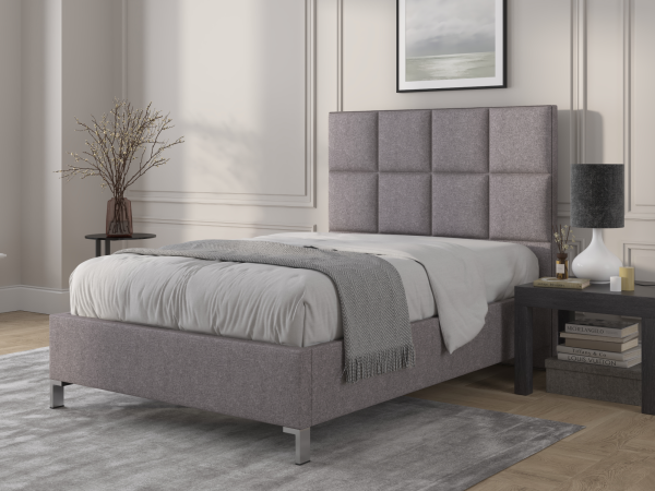 British Bed Company Harrison Double Chrome Wool Fabric Bed