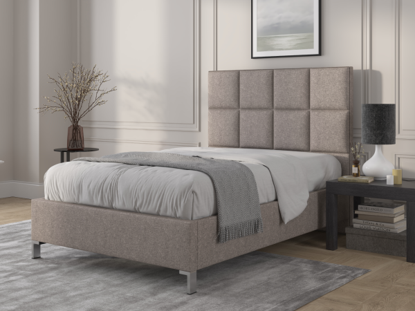 British Bed Company Harrison Double Venice Silver Fabric Bed