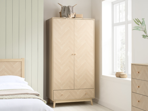 Birlea Herringford 2 Door 1 Drawer Wardrobe Herringford Oak Wardrobe