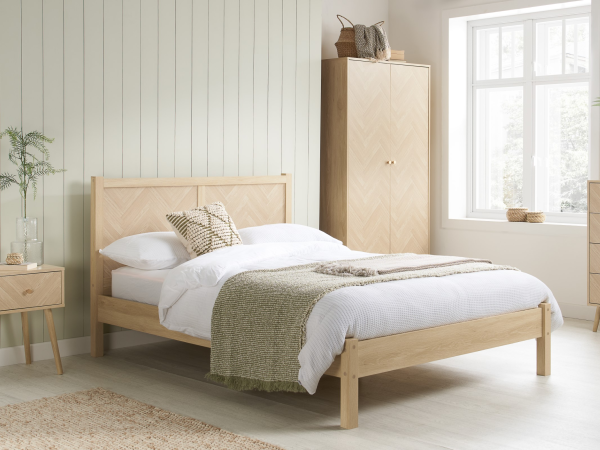 Birlea Herringford Double Herringford Oak Wooden Bed