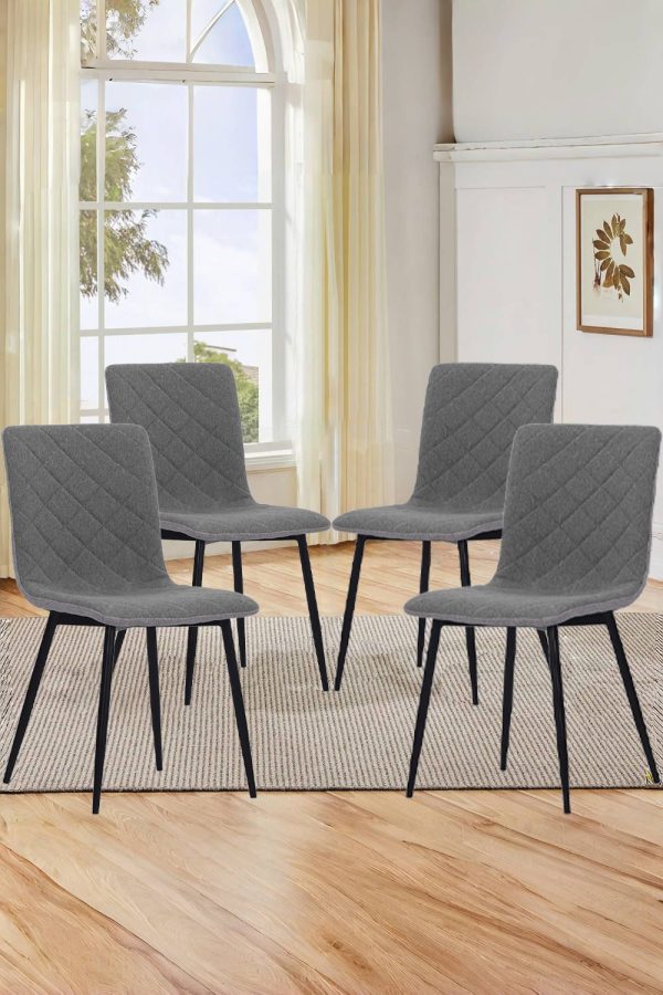 4Pcs Diamond Modern Urban Style Armless Dining Chairs